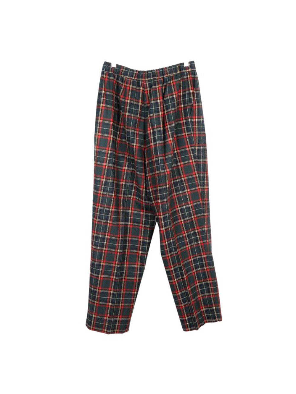 Koret VTG Plaid Tartan Pleated Pants 12 Womens Red Green Wool Blend High Waist - Picture 6 of 7